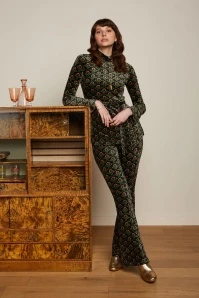 King Louie Jubilee Border Flared Pants In Pine Green