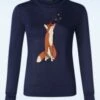 Vixen Fox Watching Firefly Sweater In Navy -King Louie Shop 246093 Vixen 47950 Sweater Fox Watching Fireflys Knit Navy 230526 403W category