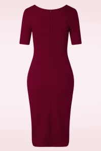 50s Selene Pencil Dress In Wine 5 50s Selene Pencil Dress In Wine - Image 3