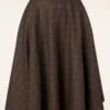 40s Sophie Wool Check Skirt In Brown -King Louie Shop 246153 Timeless 43426 Swing Skirt Blue Brown Check 220926 600W category