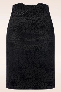 Vixen Floral Web Flocked Pencil Skirt In Black