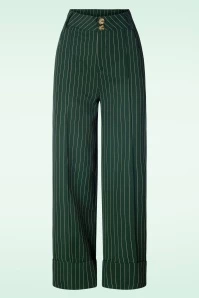 Vixen Page Pinstripe Trouser In Green