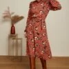 King Louie Phoebe Cecilia Dress In Spicy Brown -King Louie Shop 246174 King Louie 46935 Dress Phoebe Cecilia Spicy Brown 021LW category