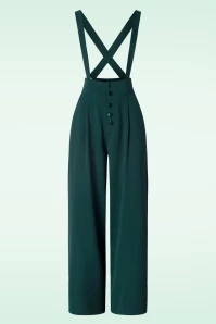 Vixen Sofia Suspender Trousers In Green