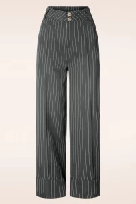 Vixen Page Pinstripe Trouser In Grey