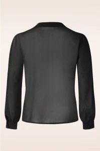 Vixen Sheer Pussybow Blouse In Black 4 Vixen Sheer Pussybow Blouse In Black - Image 2