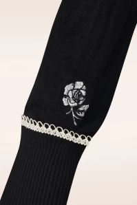 Vixen Floral Embroidered Cardigan In Black 6 Vixen Floral Embroidered Cardigan In Black - Image 4