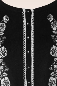 Vixen Floral Embroidered Cardigan In Black 5 Vixen Floral Embroidered Cardigan In Black - Image 3