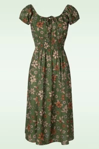 Vixen Fiona Floral Midi Dress In Olive 3 Vixen Fiona Floral Midi Dress In Olive