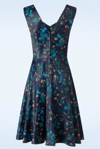 Vixen Peacock Floral Print Flare Dress In Blue 4 Vixen Peacock Floral Print Flare Dress In Blue - Image 2