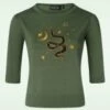 Vixen Serpent Sweater In Green 1 Vixen Serpent Sweater In Green -King Louie Shop 246238 Vixen 47951 Sweater Serpent Emb Green 230526 406W category
