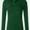 Vixen Tie Neck Jersery Top In Green 2 Vixen Tie Neck Jersery Top In Green -King Louie Shop 246257 Vixen 47959 Tie Neck Long Sleeve Jersey Top Green 230606 406W category