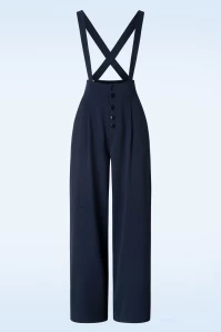 Vixen Sofia Suspender Trousers In Navy