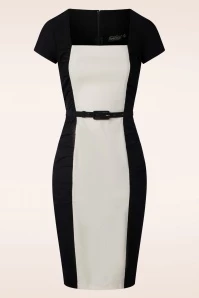 Vixen Raelynn Ruched Bodycon Dress In Black And White