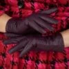 Verona Leather Gloves In Plum