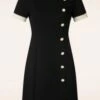 Vixen Milly Side Button Dress In Black -King Louie Shop 246361 Vixen 47926 Dress 60s Side Button Black 230530 402W category