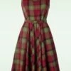 Vixen Mira Plaid Swing Dress In Red And Green 1 Vixen Mira Plaid Swing Dress In Red And Green -King Louie Shop 246373 Vixen 47936 Dress Wide Collar Plaid Flare Red 230607 00407W category