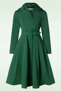 Topvintage Exclusive ~ Lorin Tiffany Swing Trenchcoat In Dark Green