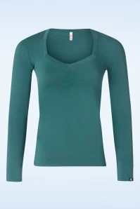 Blutsgeschwister Glowing Heart Top In Designed Blueish