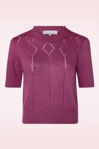 Frances Short Sleeve Pullover Jumper In Fuchsia Pink