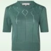 Frances Short Sleeve Pullover Jumper In Aqua -King Louie Shop 246489 Rock N Romance 46280 Jumper Aqua Roundneck 230829 003W category