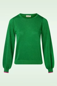 Sugarhill Brighton Tiff Jumper In Green Sparkle