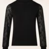 Vixen Lace Sleeve Sweater In Black -King Louie Shop 246526 Vixen 47948 Jumper Black Lace Floral 230829 003W category