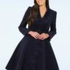 Mira Swing Coat In Navy -King Louie Shop 246578 Hearts And Roses 48247 Coat Midnight Blue Vneck 230703 003W category