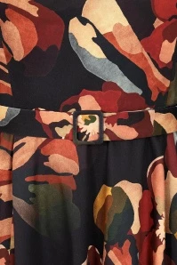 Orange Flowers Swing Dress In Black 5 Orange Flowers Swing Dress In Black - Image 3