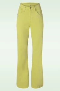 Blutsgeschwister Yes, We Flare Trousers In Budgie Yellow