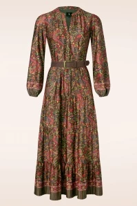 Natalie Maxi Dress In Green Paisley