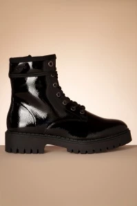 S.Oliver Lia Ankle Boots In Patent Black