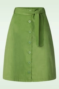 Agnetha Corduroy Skirt In Lime