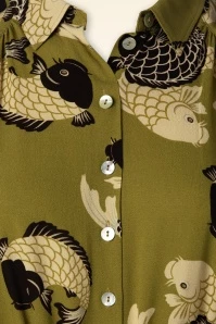 King Louie Carina Koi Dress In Chartreuse Yellow 7 King Louie Carina Koi Dress In Chartreuse Yellow - Image 5