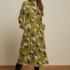 King Louie Carina Koi Dress In Chartreuse Yellow