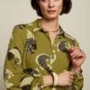 King Louie Carina Koi Blouse In Chartreuse Yellow -King Louie Shop 246754 king louie 46941 Blouse Yellow fish 021L juiste category