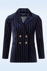King Louie Tina Pinstripe Blazer In Midnight Blue 5 King Louie Tina Pinstripe Blazer In Midnight Blue - Image 3
