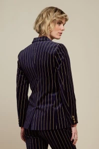 King Louie Tina Pinstripe Blazer In Midnight Blue 4 King Louie Tina Pinstripe Blazer In Midnight Blue - Image 2