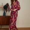 King Louie Stella Lovechild Maxi Dress In Cabernet Red -King Louie Shop 246791 King Louie 46946 Dress Maxi Stella Lovechild Cabernet Red 021L category