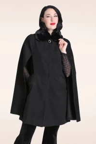 Bunny Devon Cape Coat In Black