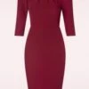 Topvintage Exclusive ~ Valerie Pencil Dress In Burgundy -King Louie Shop 246834 Hearts and Roses 48158 Dress Pencil Wine Red 09012023 4W category