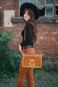 50s Scandal Office Handbag In Camel And Cognac 11 50s Scandal Office Handbag In Camel And Cognac - Image 9