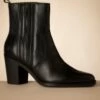 Tamaris Evie Leather Ankle Boots In Black