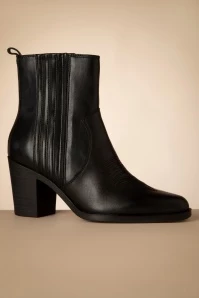 Tamaris Evie Leather Ankle Boots In Black