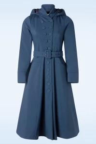 Topvintage Exclusive ~ Linette Gia Water Repellent Winter Coat In Blue