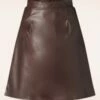 Dinah Skirt In Dark Brown -King Louie Shop 247006 Vintage Chic 48312Skirt A Line Orange Leather Look 08252023 404W category