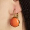 Goldplated Dot Earrings In Tangerine -King Louie Shop 247049 Urban Hippies 48744 Earrings Mustard Gold Paisley 20230412 416W category