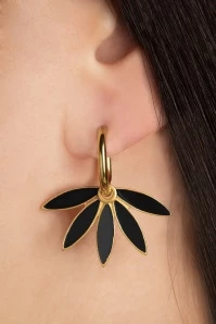 Goldplated Gemma Earrings In Black