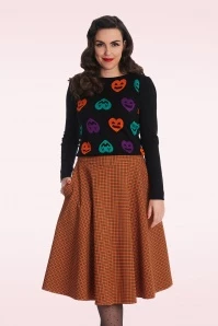 October Spooks Swing Skirt In Orange 4 October Spooks Swing Skirt In Orange - Image 2