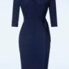 Taylor Pencil Dress In Navy 1 Taylor Pencil Dress In Navy -King Louie Shop 247109 Vintage Chic 48302 Pencil Dress Plain Silky Navy 230830 002W category